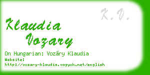 klaudia vozary business card