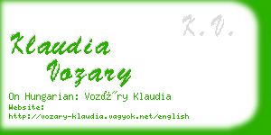 klaudia vozary business card